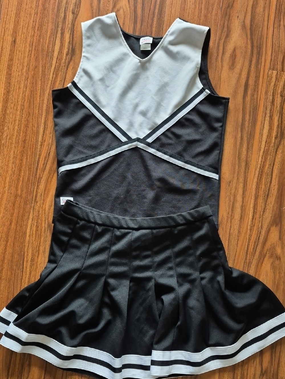 Black & White Cheerleading Uniform Top and Skirt